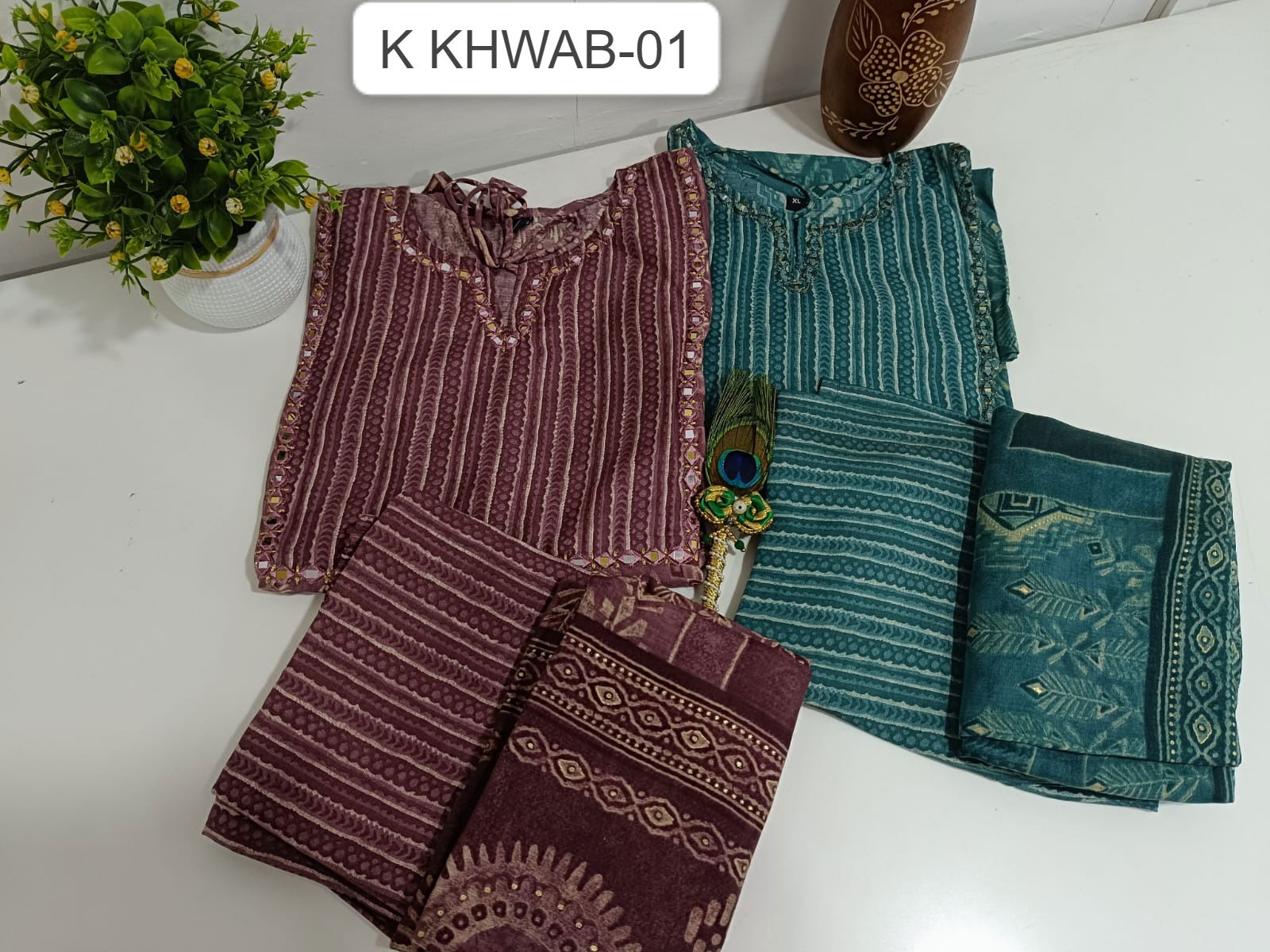 K Khwad 01 Modal Chanderi Printed Kurti With Bottom Dupatta Wholesale Price In Surat